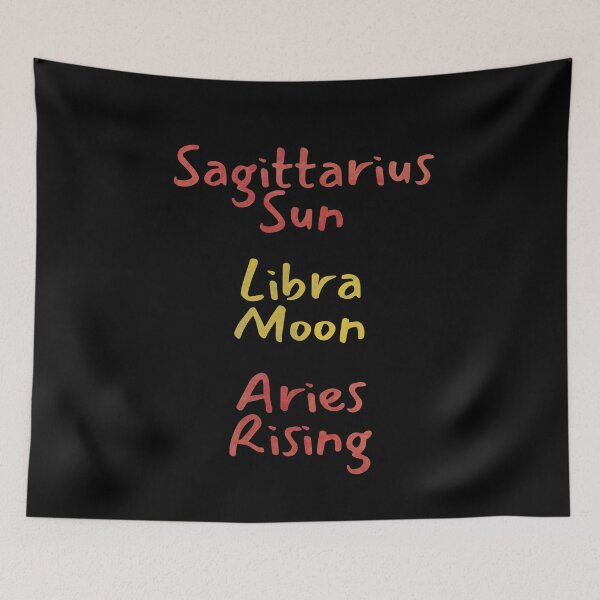 Item preview, Sagittarius Sun Libra Moon Aries Rising Text designed and sold by leomooncreates.