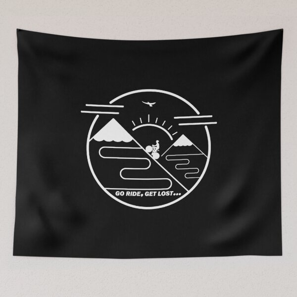 Item preview, Cyclist Climbing Mountains White Line Art designed and sold by RabeDesigns.