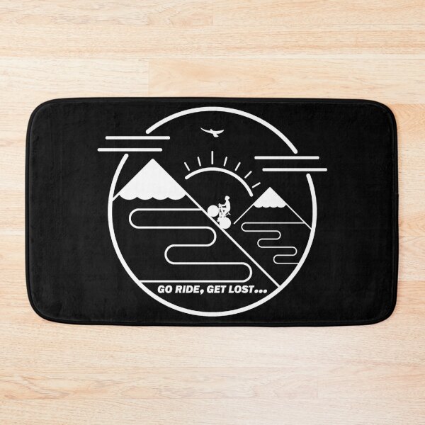 Item preview, Cyclist Climbing Mountains White Line Art designed and sold by RabeDesigns.