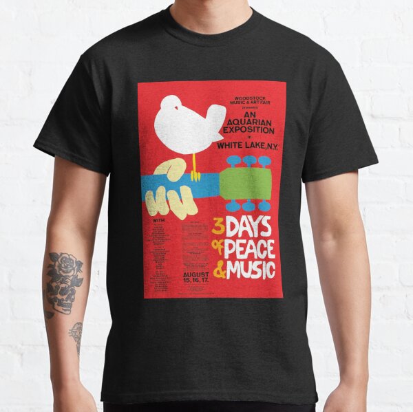 Woodstock 50Th Anniversary 1969-2019 musique 3 Days of Peace /& Music Men/'s Tee