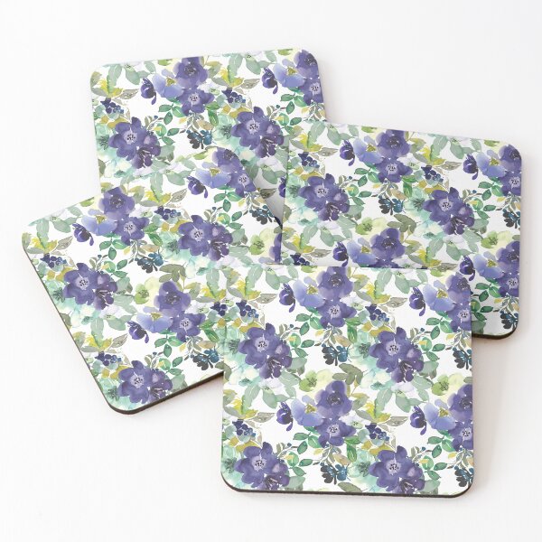 Item preview, purple watercolor flowers designed and sold by huyammina.