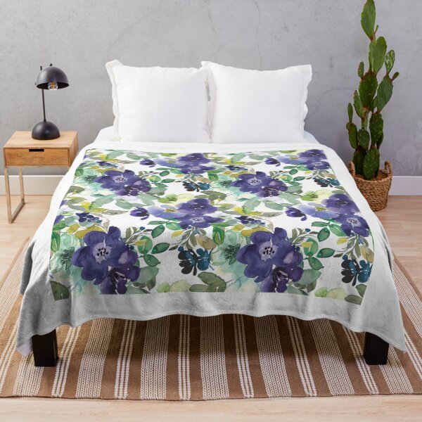 Item preview, purple watercolor flowers designed and sold by huyammina.