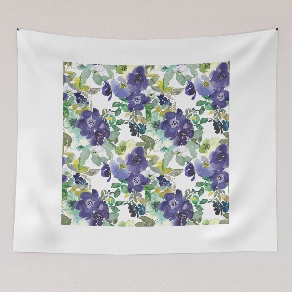 Item preview, purple watercolor flowers designed and sold by huyammina.