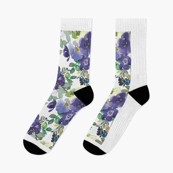 Item preview, purple watercolor flowers designed and sold by huyammina.