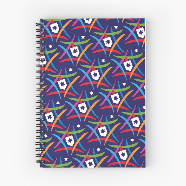 Item preview, Colorful Hanukkah Dreidels and Stars Print  designed and sold by Boaz Kimelman.