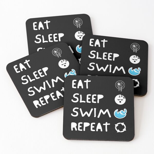 Item preview, Eat Sleep Swim Repeat - White designed and sold by The Sober Art.
