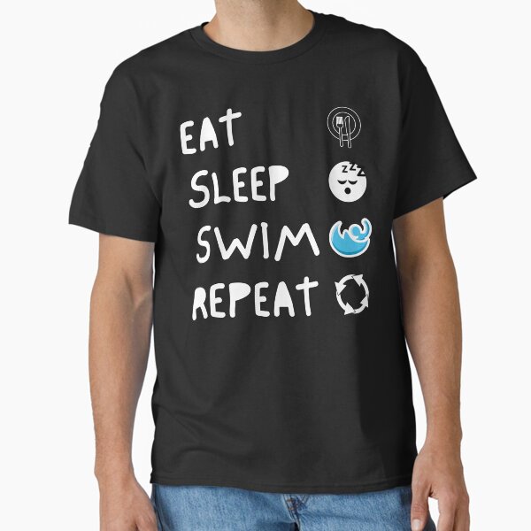 Item preview, Eat Sleep Swim Repeat - White designed and sold by The Sober Art.