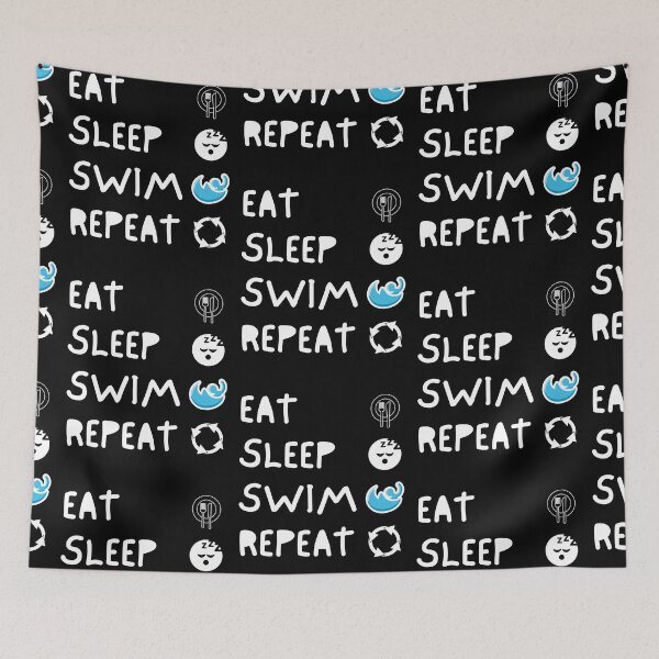Item preview, Eat Sleep Swim Repeat - White designed and sold by The Sober Art.