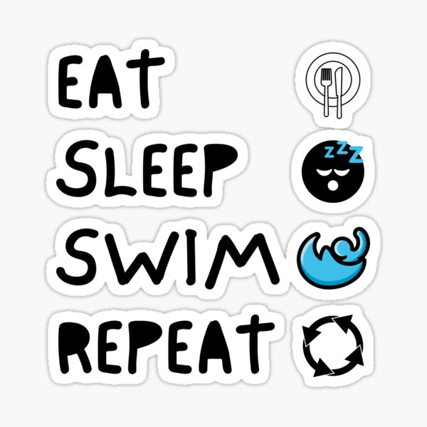 Item preview, Eat Sleep Swim Repeat - White designed and sold by The Sober Art.