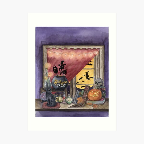 The night before Halloween. House of the witch. Art Print