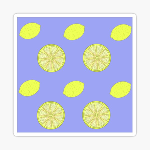 Lemon fruit pattern Colored Lines Sticker