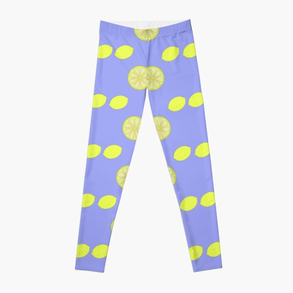 Lemon fruit pattern Colored Lines Leggings