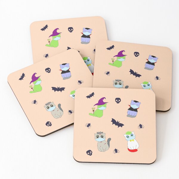 Item preview, Ew people cute funny cats pattern halloween costumes witch , vampire , zombie and clown sitcker pack designed and sold by SGS-.