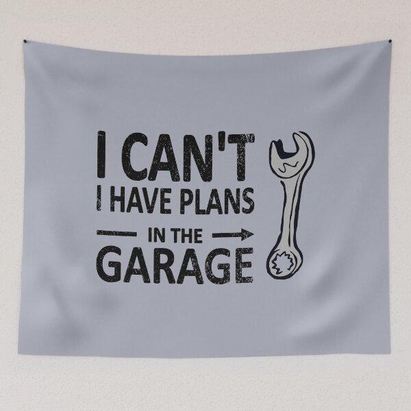 Item preview, I CAN'T I Have PLANS in the GARAGE Mechanic Plumber Black with Wrench designed and sold by frenchsalsa.