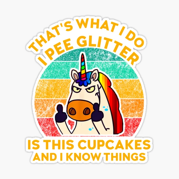 Thats What I Do I Pee Glitter Funny Unicorn Gifts' Sticker