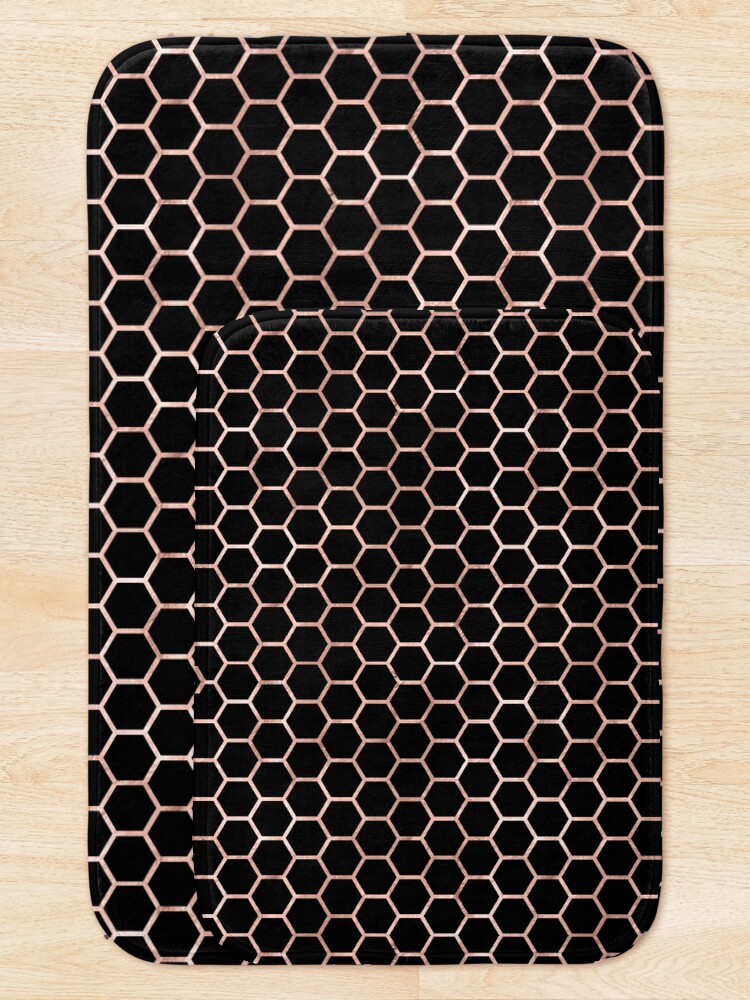 Alternate view of Rose Gold Honey Comb Bath Mat