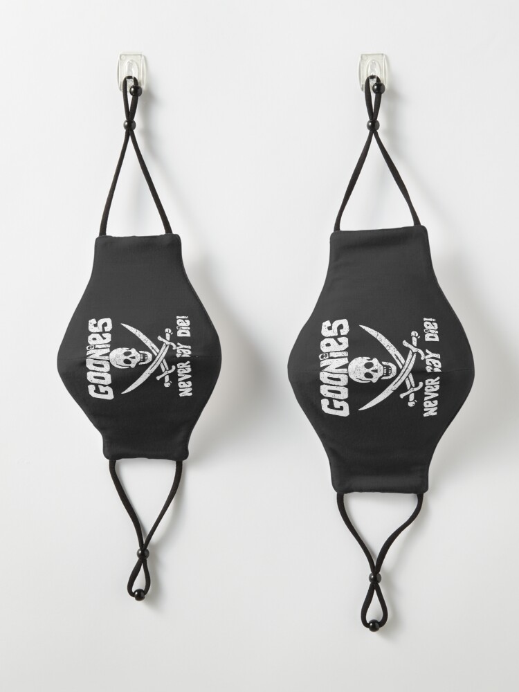 Alternate view of Goonies Never Say Die! Distressed Design For Men, Women, Kids Mask