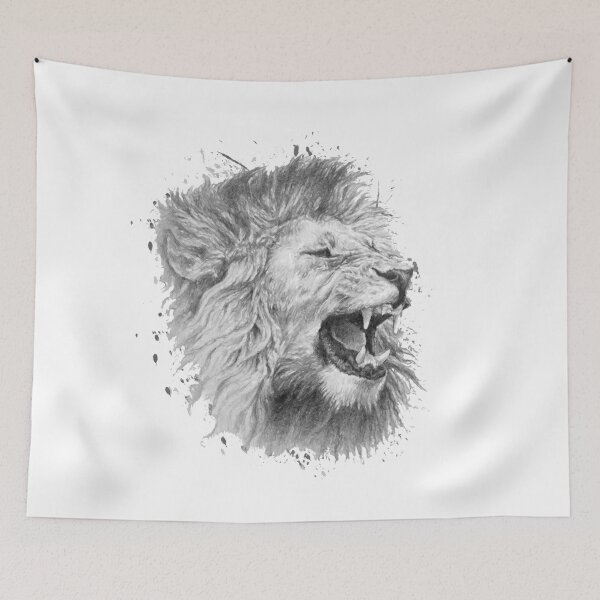 Item preview, The roar of the lion, lion roar watercolor designed and sold by DelzStudio.
