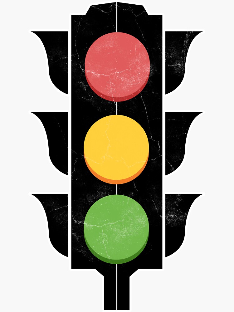 Sticker mit Ampel Stopp Grün Gelb Rot von Imutobi