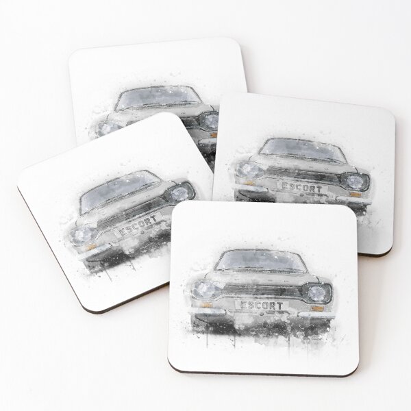 Artikelvorschau, Ford Escort Mk1 Weißes Aquarell entworfen und verkauft von Hamilton illustrations.
