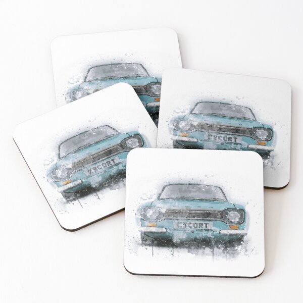 Artikelvorschau, Ford Escort Mk1 blaues Aquarell entworfen und verkauft von Hamilton illustrations.
