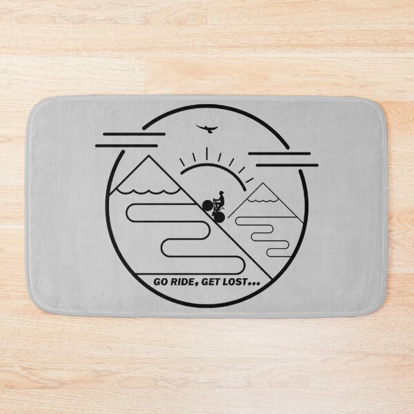 Item preview, Cyclist Climbing Mountains Black Line Art designed and sold by RabeDesigns.