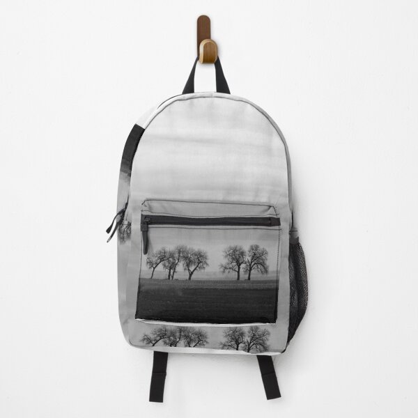 Item preview, Cottonwood trees against streaked sky (B&W) designed and sold by pixelmountain.