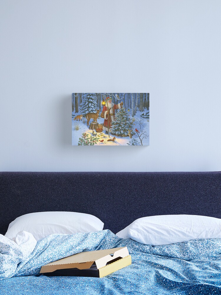 Thumbnail 2 of 3, Canvas Print, Santa Claus and the Animals' Christmas Tree designed and sold by RuthSanderson.