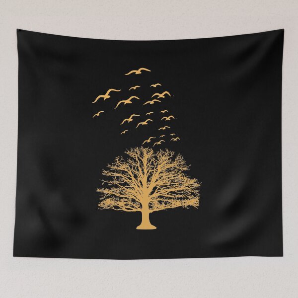 Item preview, The Tree of Life, Silhouettes of birds flying away from a large  leafless tree designed and sold by Achidesign.
