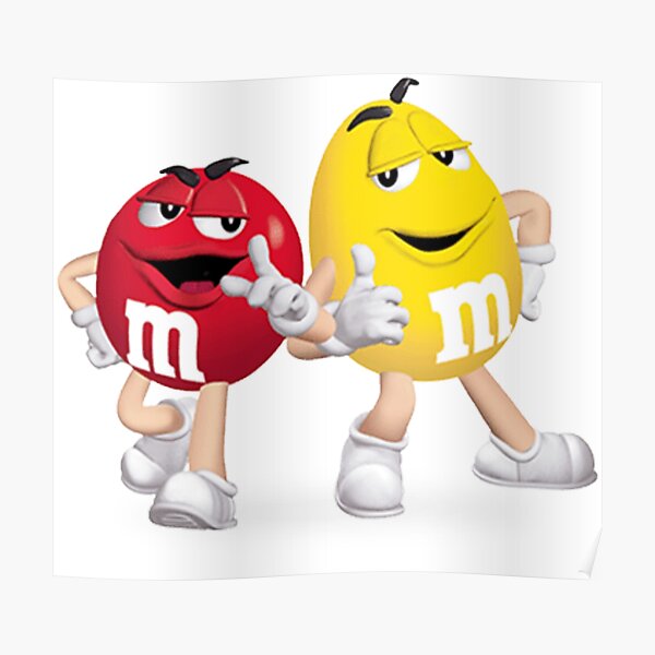 m & m ist rot und gelb Poster