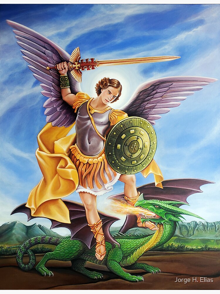 Imán con la obra «San Miguel Arcángel » de Jorge H. Elias