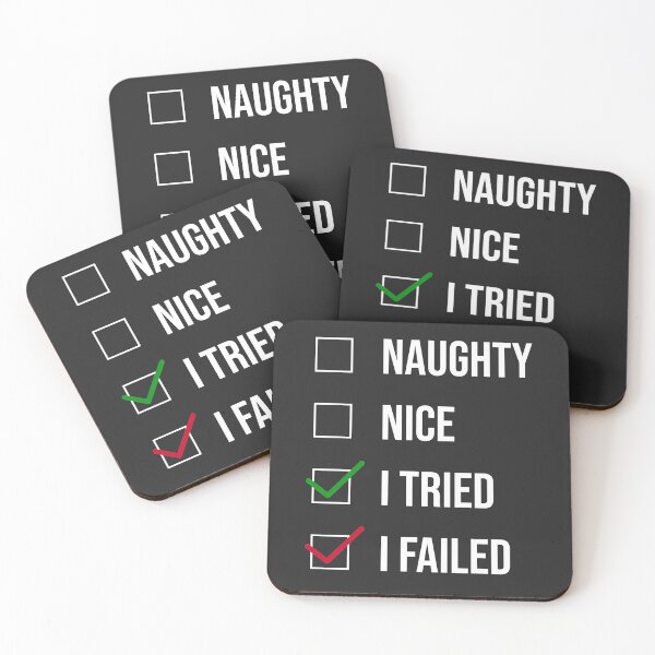 Item preview, Naughty, Nice, I tried, I failed designed and sold by EaolaDesign.