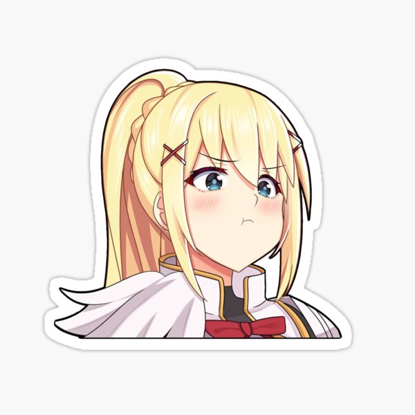 Konosuba Blonde Darkness Punish Me Senpai Hentai Anime  Sticker for Sale  by davidsykeser