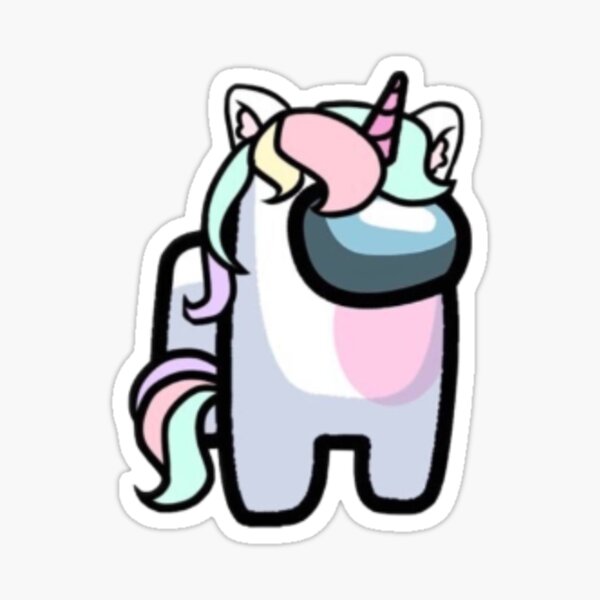 Rainbow Unicorn Among Us Player Sticker By Mandynl15 Redbubble