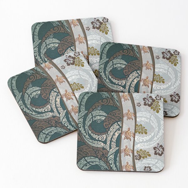 Item preview, Hawaiian Hibiscus Tapa and Sea Turtle designed and sold by J Marielle Designs.