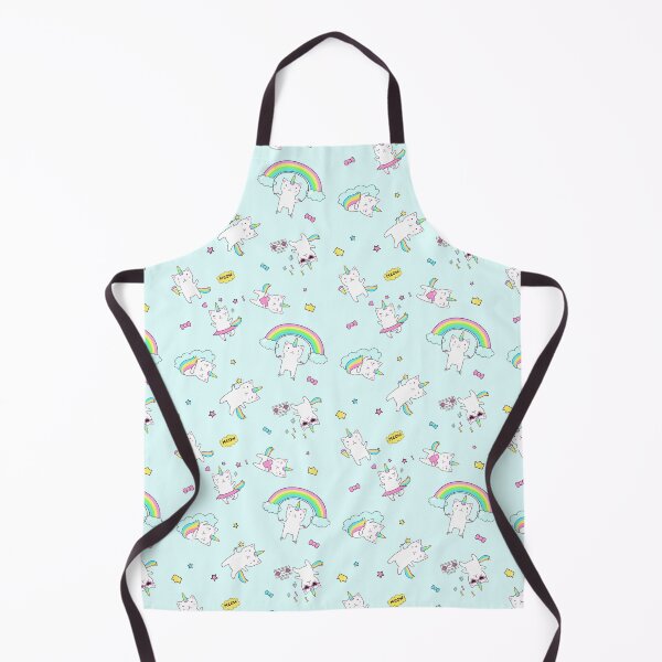 Item preview, Cute Unicorn Kitty on pale blue background designed and sold by colourfulslug.