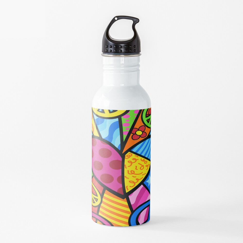 Multicolored Peace Sign Merchandise Water Bottle