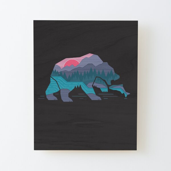 Bear Country Wood Mounted Print