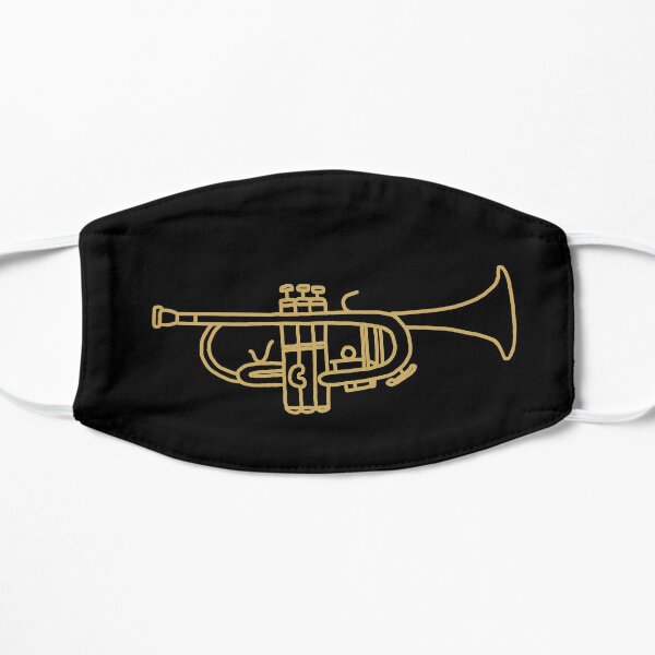 Gold Trumpet Line Art Flat Mask