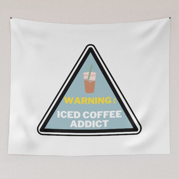 Item preview, Aesthetic Warning Sign - Iced Coffee Addict -  designed and sold by DesignStory.