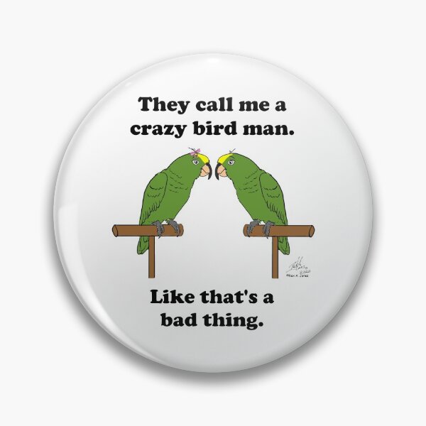 Item preview, Crazy Bird man with Yellow-crowned Amazons designed and sold by Laughing Parrot Studio.