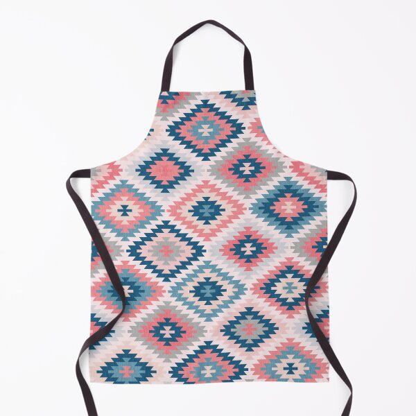 Item preview, Happy Kilim pattern in coral and blue designed and sold by kasumidesign.