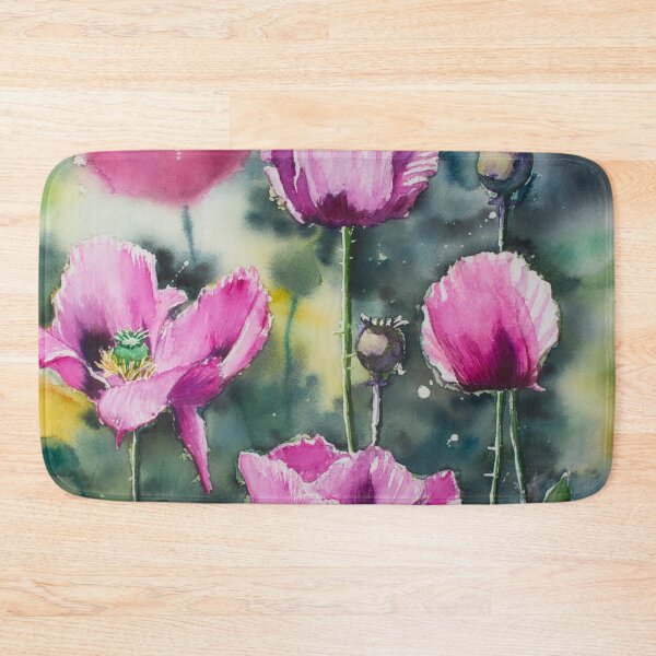 Item preview, Purple Poppy Flowers Watercolour Painting designed and sold by Monika's Painting.
