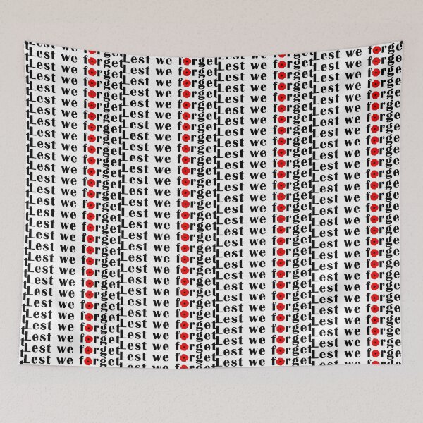 Item preview, Lest we forget Minimalist Remembrance Day red poppy typography (longitudinal) designed and sold by Deegital18.