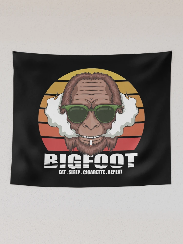 Bigfoot enjoying a smoke Tapestry