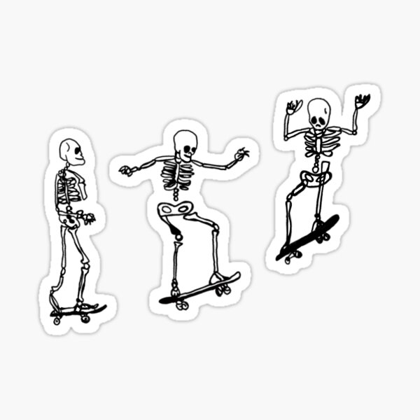 skateboard with skeleton