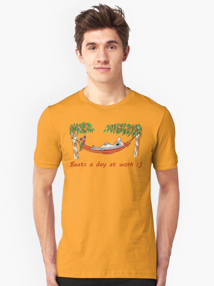 Alternate view of Hammock Sleeping Koala - Beats a day at work Slim Fit T-Shirt