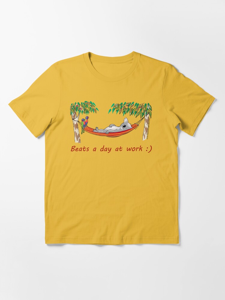 Alternate view of Hammock Sleeping Koala - Beats a day at work Essential T-Shirt