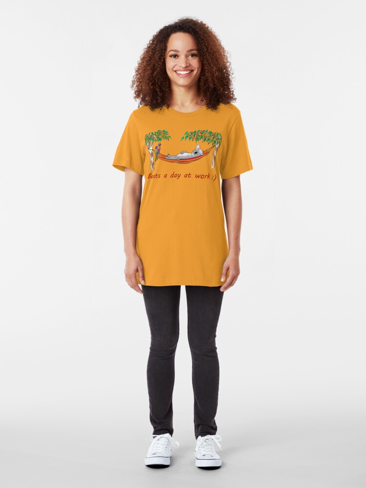Alternate view of Hammock Sleeping Koala - Beats a day at work Slim Fit T-Shirt