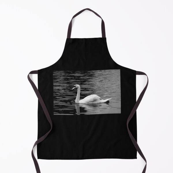 Item preview, Mute Swan Swimming on a Pond - Black and White designed and sold by pixelmountain.